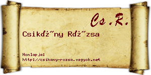 Csikány Rózsa névjegykártya