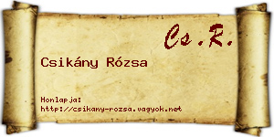 Csikány Rózsa névjegykártya